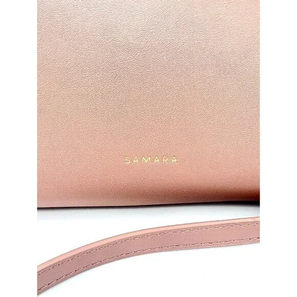 Samara Anthropologie Vegan Leather Crossbody Bag Purse Peony Pink Festival - Picture 3 of 5